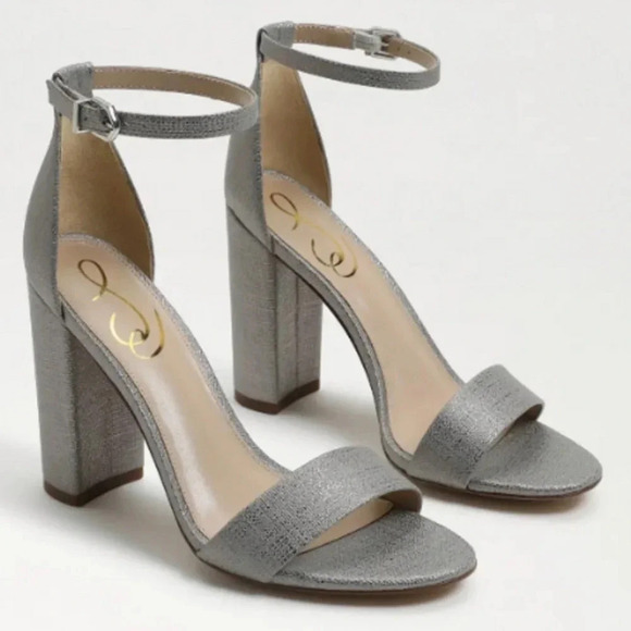 Sam Edelman - Yaro Ankle Strap Sandal - Pewter Metallic - Size 7.5 - Gently Used - Picture 1 of 11